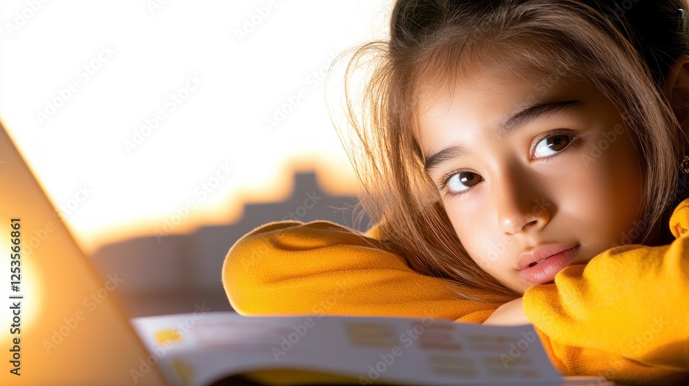 Poster boost your academic performance with this captivating image of a caucasian woman studying for an exa