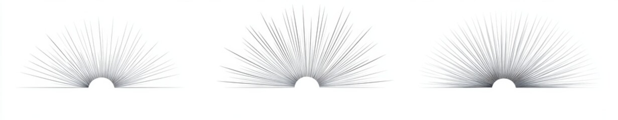 Abstract radial lines, radiating outwards, white background