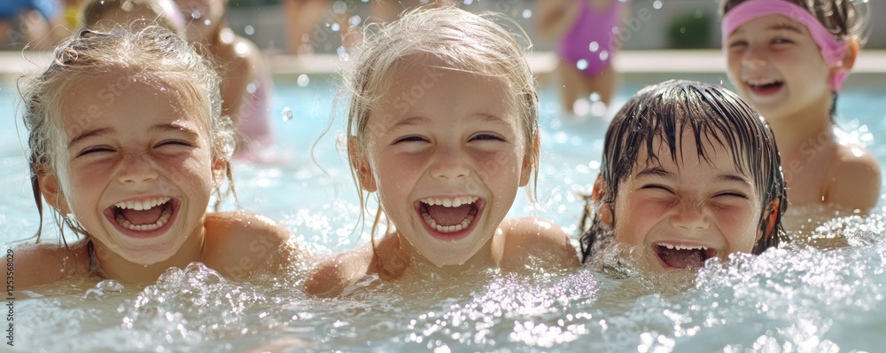 Poster capture the joy of learning with our stock photo featuring a diverse group of children enthusiastica