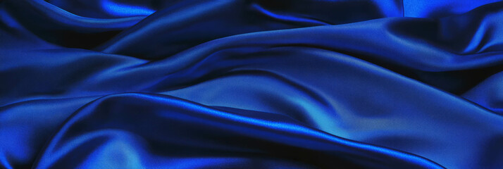 Obraz premium Deep sapphire blue cotton fabric with drill weave and durable texture for creative projects
