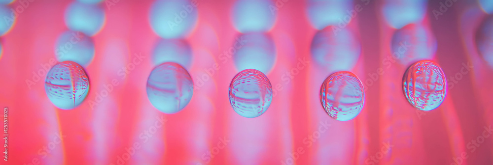 Poster Droplets in a uniform grid pattern create a vibrant background for design