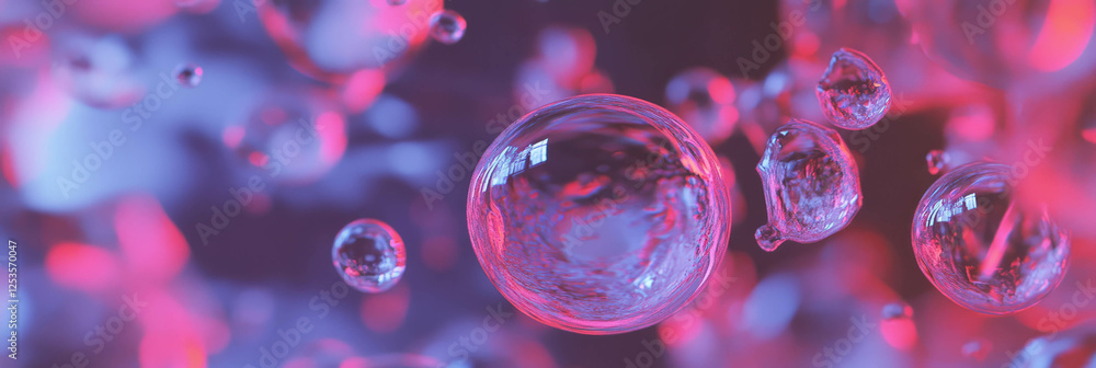 Poster Droplets condensing on a cold surface create beautiful patterns with bright colors
