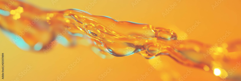 Aufkleber Dynamic droplets merge and drip creating a vibrant and fluid pattern against a bright background