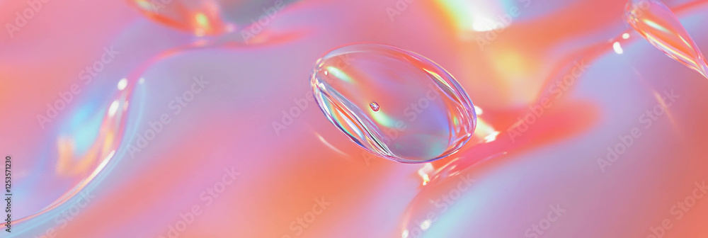 Poster droplets creating soft shadows and tonal variations on a bright surface for banner design