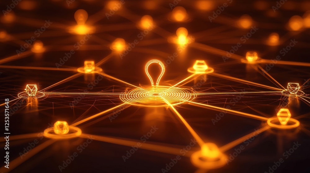 Poster a digital network visualization with glowing nodes and connections, illustrating the concept of conn