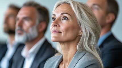 Empowering Leadership Explore how Businessmen Listening to a Female Leader During a Corporate Seminar enhances their performance and fosters a positive team environment Discover the impact of active