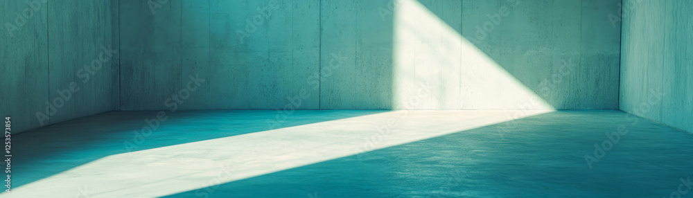 Poster Spotlight illuminating an empty room with textured walls and floor at dusk