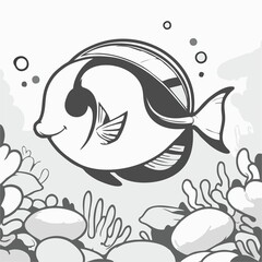 fish in the water coloring