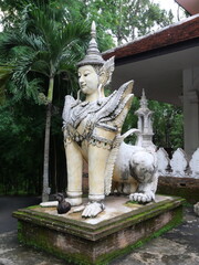 A Sculpture of Guardian Creature of Wat Pha Lat Temple, Chiangmai Thailand.