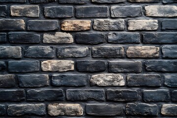 Obraz premium Exclusive brick background wall, classic modern touch. Dark brown, cream and soft gray brick look elegant, artistic lighting texture creates dramatic effect, suitable for luxurious interior decoration