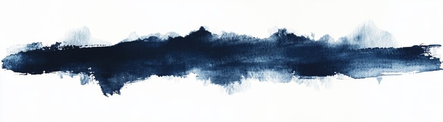 Obraz premium Dark blue paint stroke on white background