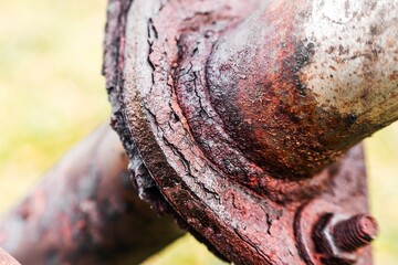 Fototapeta premium Rusty screw thread with corroded iron