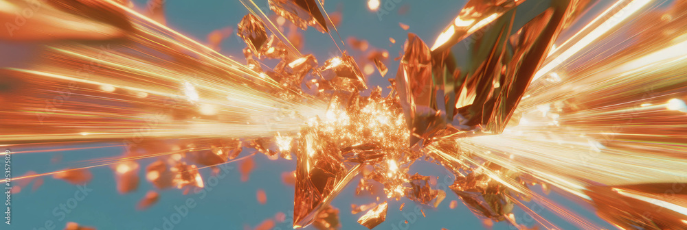 Poster powerful burst of energy with vibrant starburst patterns showcasing force and dynamism