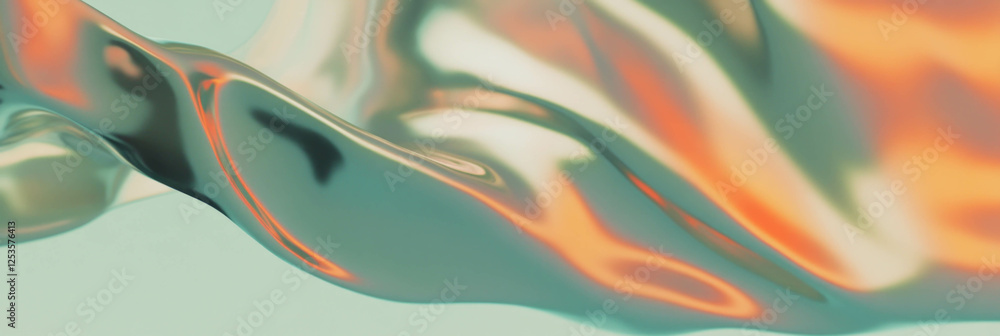 Poster Flowing organic shapes with vibrant color transitions create a sense of movement