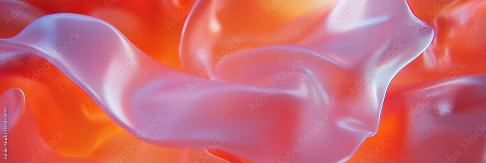 Poster flowing organic shapes create smooth transitions in vibrant colors for dynamic visual appeal