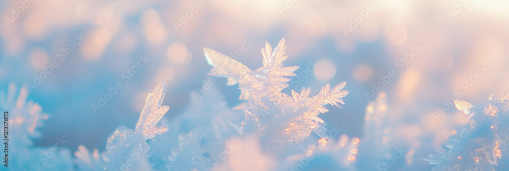 Poster frozen fog creates abstract shapes with ethereal light in a bright winter background