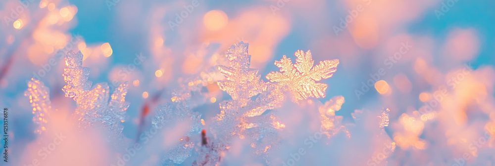 Poster Ethereal patterns of frozen fog creating an otherworldly atmosphere in soft light