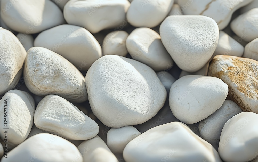 Poster white stones with polished surfaces and natural soft hues arranged in a neat and elegant pattern for