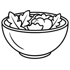 Minimalist Salad Bowl Line Art Vector Design