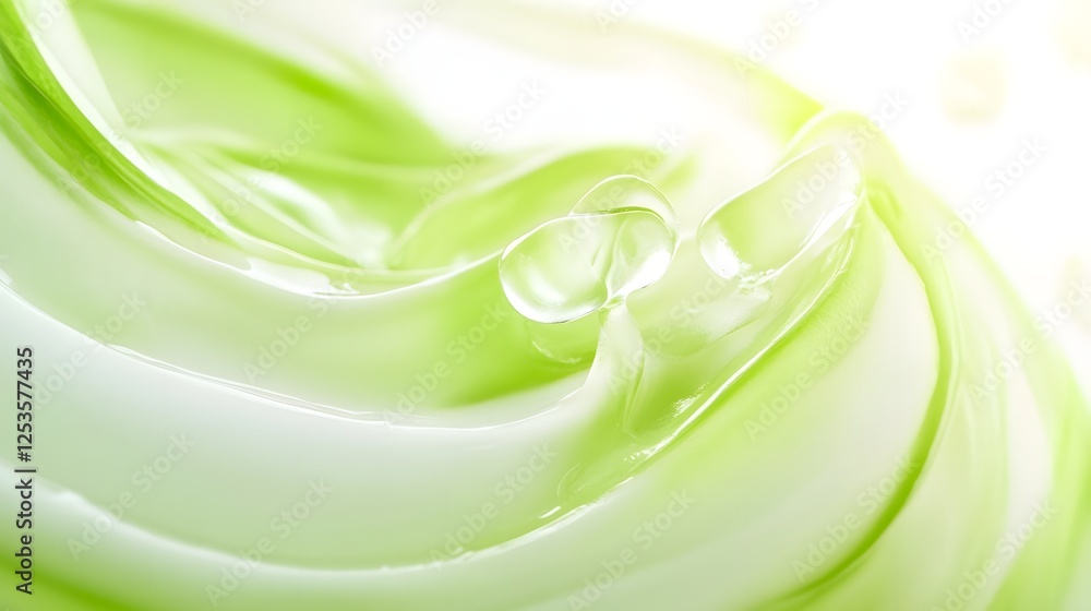 Aufkleber elegant and soothing swirl of lush verdant green leaves against a soft peaceful natural background g