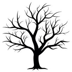 Obraz premium Bare tree branches vector illustration.
