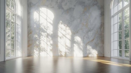 Bright And Serene Interior Space With Natural Light Streaming Through Large Windows