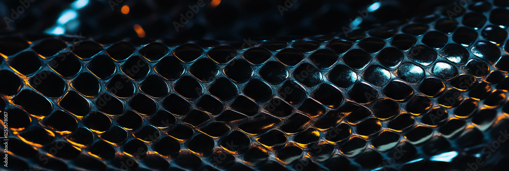 Poster hand-drawn snake skin pattern showcasing dynamic textures and varied scales