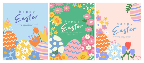 illustration of easter day concept,  card and background, cartoon and character, bunny or rabbit with flowers and egg, seasonal theme