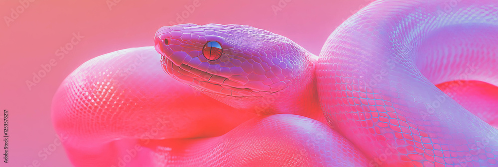 Poster hand-drawn snake skin design with modern abstract patterns in vibrant colors