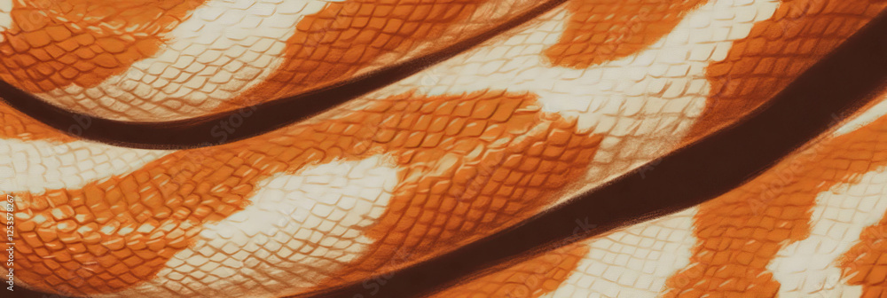 Poster hand-drawn snake skin pattern with bold diagonal stripes for creative design backgrounds