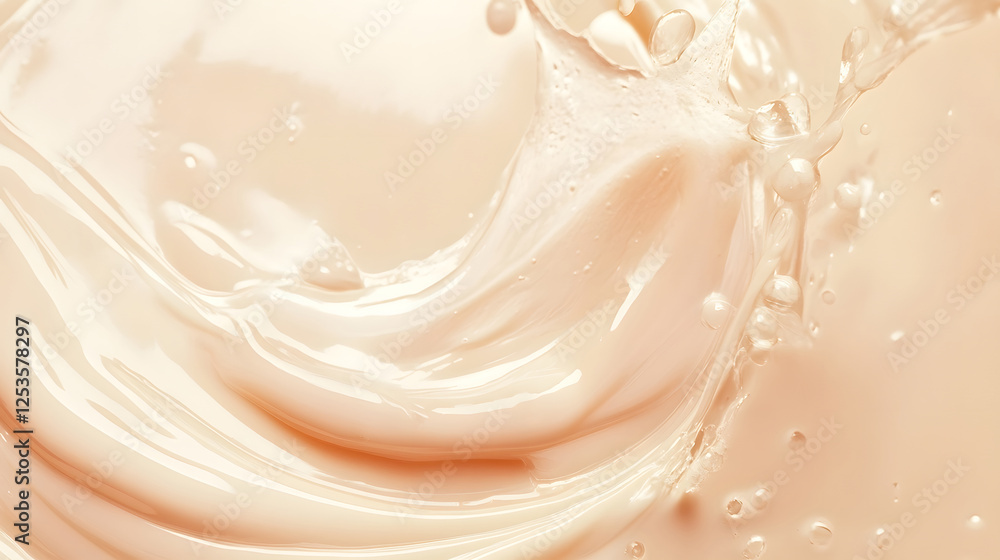 Leinwandbilder elegant cream flow swirls and splashes in a soft creamy texture smooth silky and dynamic liquid moti