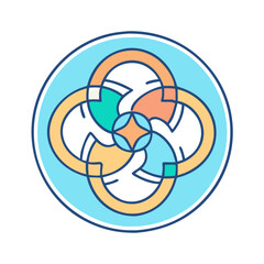 circle unity and wholeness icon, circle unity and wholeness vector illustration-simple illustration of circle unity and wholeness, perfect for circle unity and wholeness logos and icons
