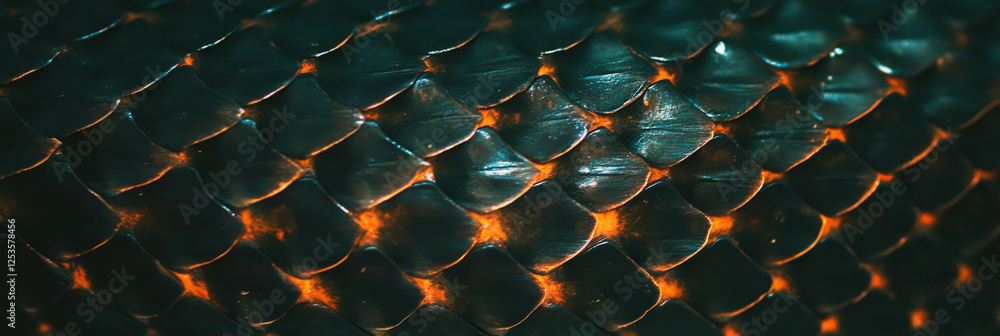 Poster intricate hand-drawn snake skin pattern with deep grooves and vibrant details for creative use