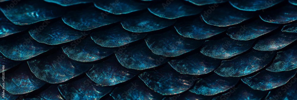 Poster Hand-drawn snake skin pattern showcases intricate overlapping scales in vivid detail