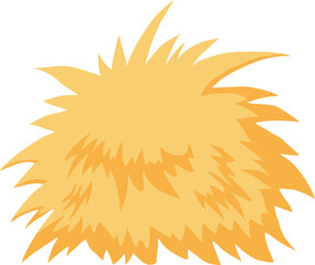 Cartoon agricultural haycock. Bale of hay, rural haystack, rolled stack and fodder straw, dried farm haystacks flat vector illustration icon on white