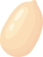 Cartoon peanut. Delicious tasty peanuts snack, raw peanut in shell flat vector illustration. Crunchy peanuts nut on white