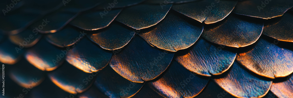Poster detailed hand-drawn snake skin texture with overlapping scales and rich shading