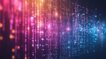 Colorful Abstract Digital Background with Glowing Lights and Dynamic Motion Effects