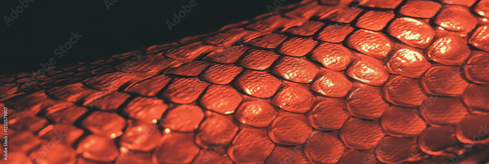Poster hand-drawn snake skin with intricate scales and a textured background for creative use