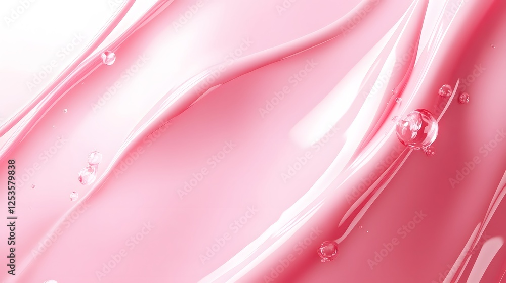 Aufkleber elegant flowing liquid ribbon backdrop in a soft pink and pastel gradient with dynamic swirling wave