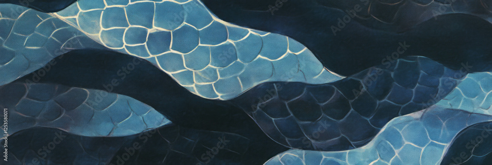 Poster stylized geometric patterns on hand-drawn snake skin in contrasting gray tones