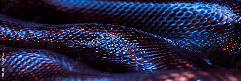 Poster hand-drawn snake skin design featuring contrasting lines and textures for a captivating banner