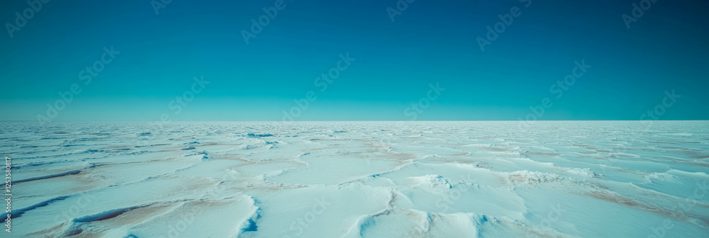 Poster frozen desert landscape with ice dunes under harsh lighting and deep shadows