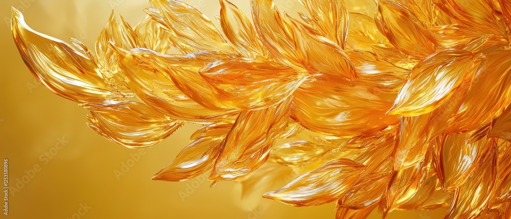 Aufkleber digital artwork featuring vibrant yellow elements against a deep yellow background with flowing text