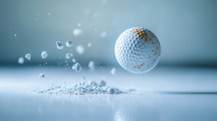 Dynamic golf ball flight, capturing the perfect trajectory in midair after impact