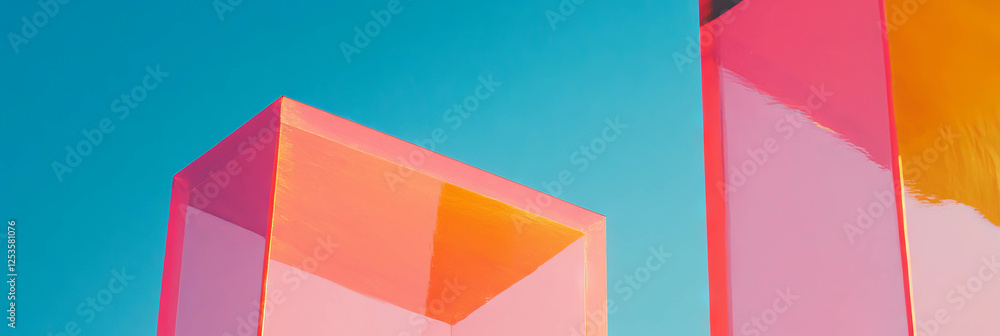 Poster dynamic interplay of geometric shapes and angles creates a vibrant competition backdrop