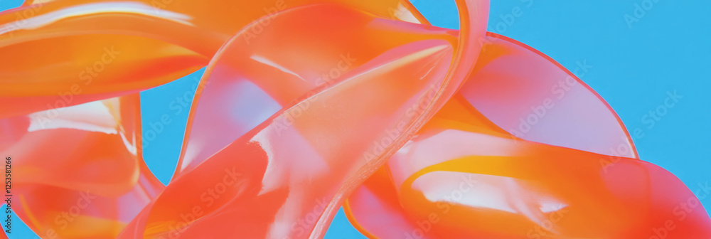 Poster Intertwined ribbons create a vibrant flow of colors in dynamic shapes