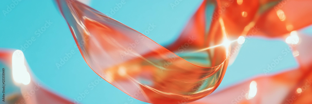 Aufkleber Intertwined ribbons create a vibrant display of movement and flexibility in bright colors