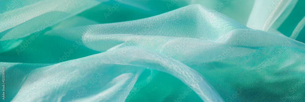 Poster light aquamarine cotton fabric with ripstop weave creates a vibrant backdrop for various uses