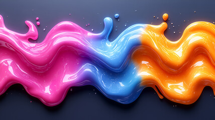 Bright colors swirl together in vibrant abstract design of paint